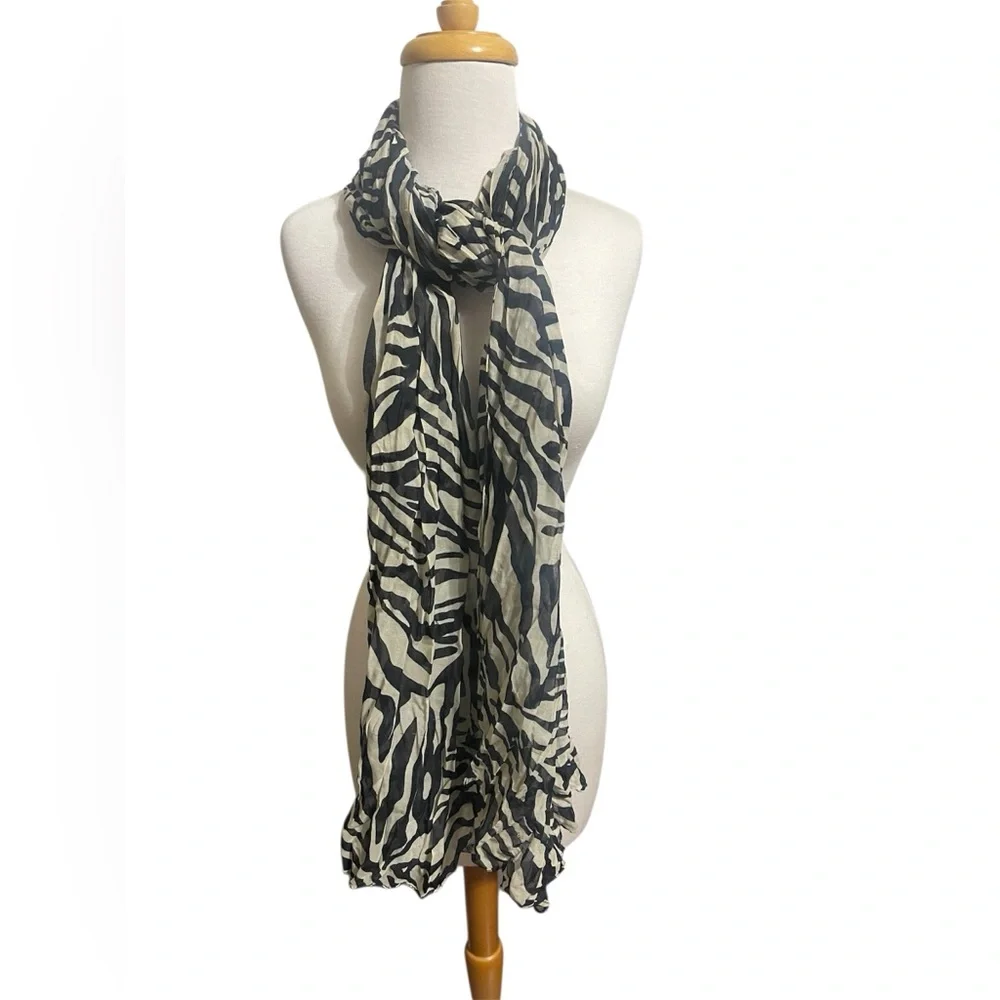 Zebra Print Shawl Scarf Waist Tie